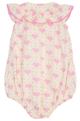 Heart and dots romper with frill - Heart