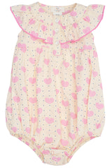 Heart and dots romper with frill - Heart