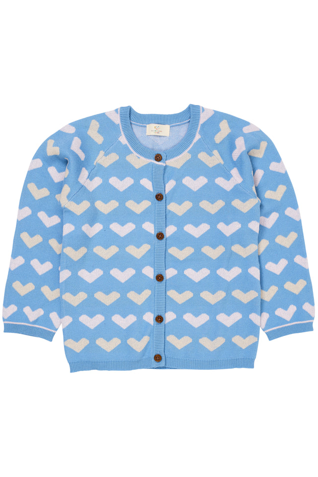 Knitted heart Cardigan - Sky Blue