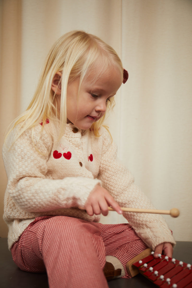 Lambwool Cardigan W. Bow - Cream