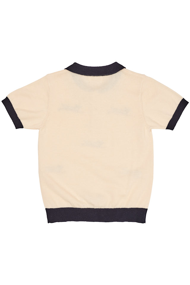 Polo With Embroidery - Cream