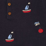 Polo With Embroidery - Navy