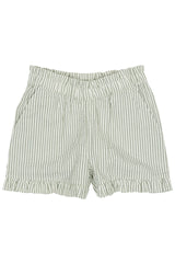 Seersucker girly shorts - Green with cream stripes