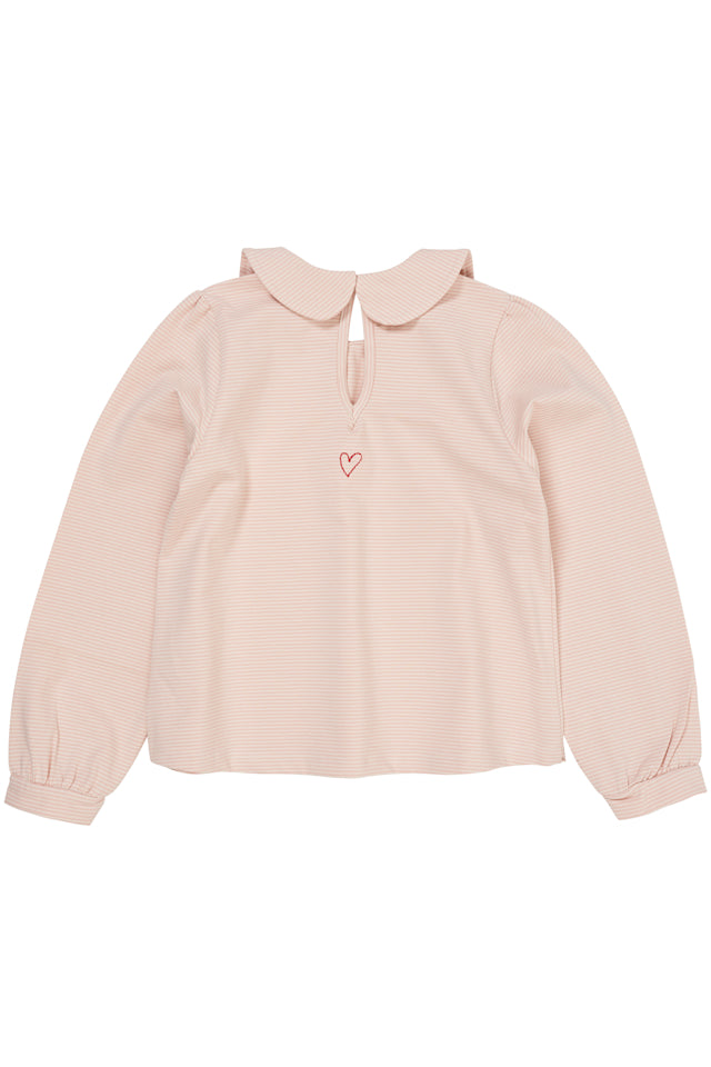 Solid blouse with collar LS - Dusty Rose