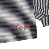 Striped Blouse W. Collar LS - Navi/Cream Stripe