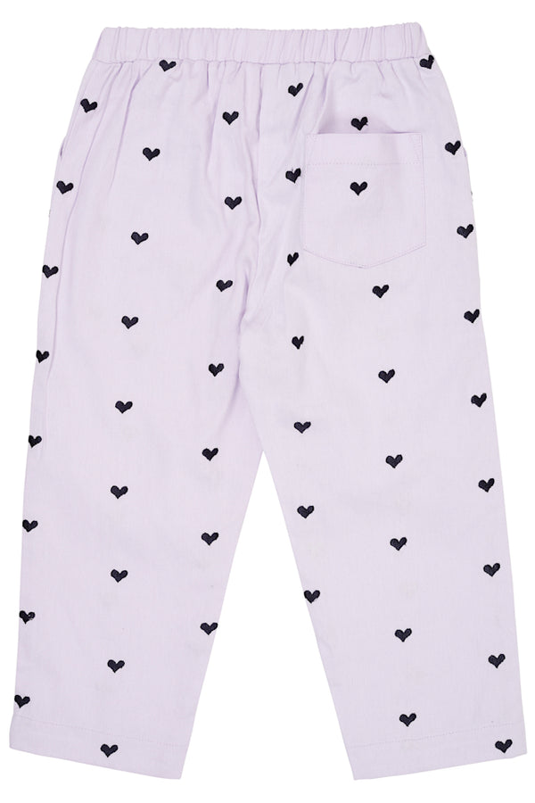 Twill Heart Pants - Lavender