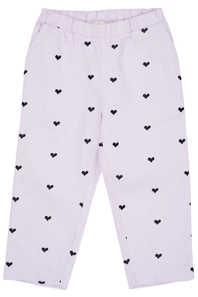 Twill Heart Pants - Lavender