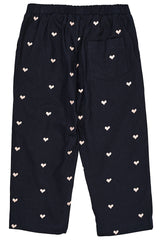 Twill Heart Pants - Navy