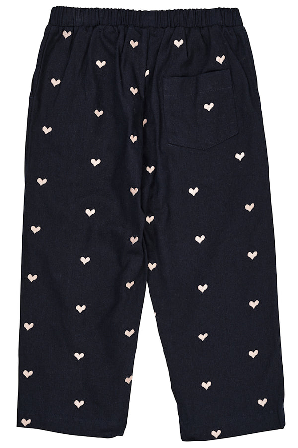 Twill Heart Pants - Navy